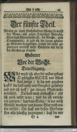 Der fünfte Theil. Gebetter