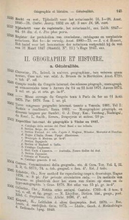 II. Geographie et histoire