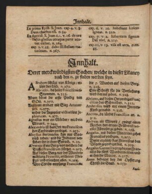 Innhalt. Derer merckwürdigsten Sachen/ welche in dieser Litaney nach den n. zu finden werden seyn.