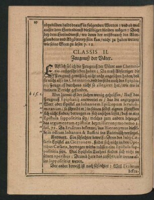 Classis II. Zeugnuß der Väter.