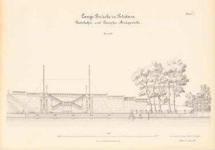 Lange Brücke, Potsdam: Bootshafen und Dampferanlegestelle: Ansicht 1:100