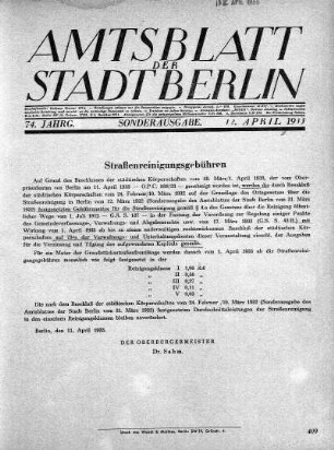 Sonderausgabe, 12. April 1933