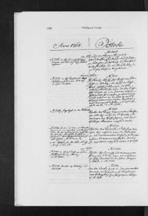 Eine Seite aus dem Journal A des 2. Holsteinischen Kontors 1764