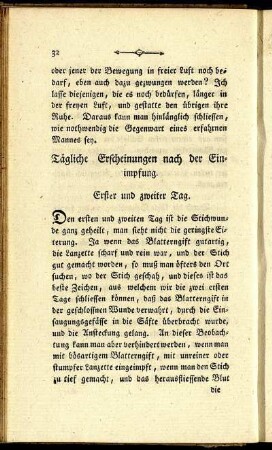 Tägliche Erscheinungen nach der Einimpfung.