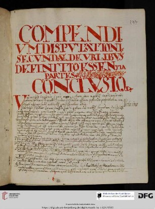 >Compendium disputationis secundae, De universalibus<
