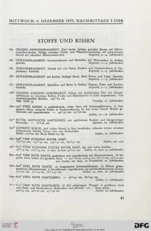 Stoffe und Kissen (Nr. 783-813)