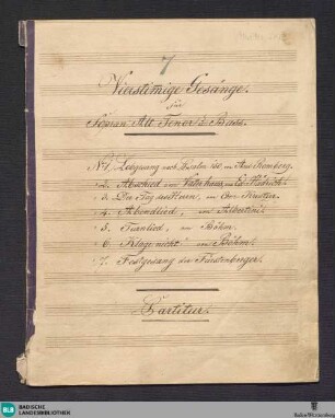 7 Songs - Don Mus.Ms. 2749 : Coro