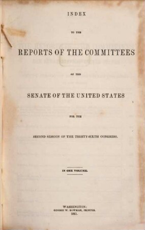 Senate documents. [149.] 1861 = Congress 36, Sess. 2