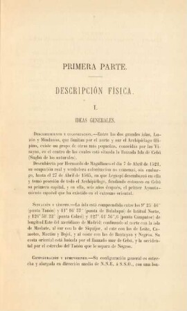 Primera parte. Descripción fisica