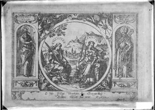 Gengenbach Ortsansicht im Hintergrund Stich