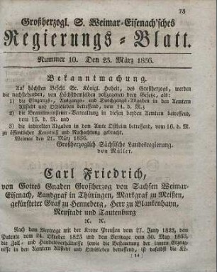 Nr. 10 : 23. März 1836
