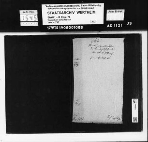 Monats- und Quartalstatus der Rentei Scharfeneck von 1785 - 1790