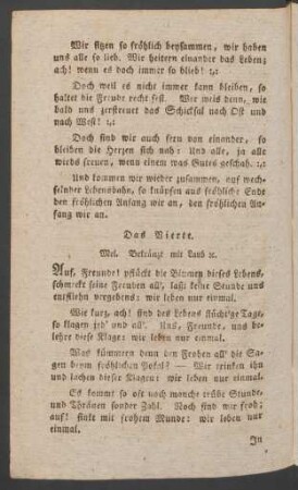Das Vierte. Mel. Bekränzt mit Laub [et]c.