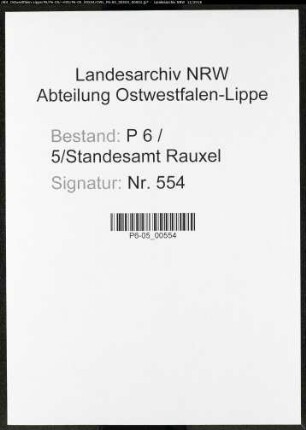 Sterberegister Standesamt Castrop-Rauxel Rauxel