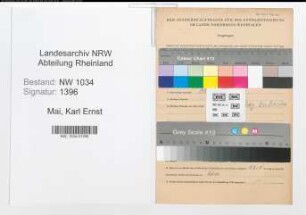 Entnazifizierung Karl Ernst Mai , geb. 18.05.1889 (Vizefeldwebel)