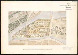 Erweiterung der Museumsinsel, Berlin Schinkelwettbewerb 1882: Lageplan; Maßstabsleiste
