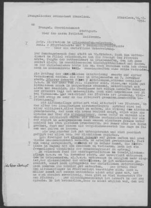 Crispenhofen mit Weißbach: Visitationsbericht mit Pfarrbericht 1954