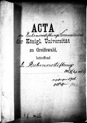 Preisaufgaben der Rubenowstiftung