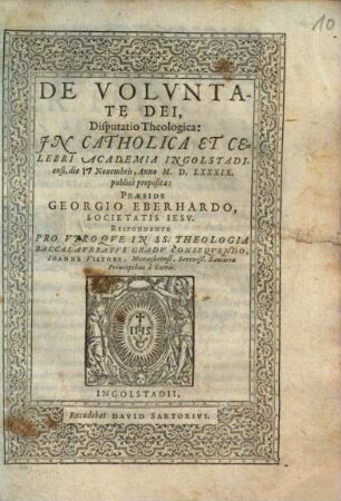 De Volvntate Dei Disputatio Theologica