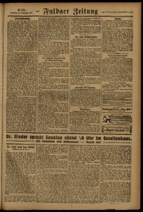 Zweite Ausgabe vom Samstag, den 26. November 1921.