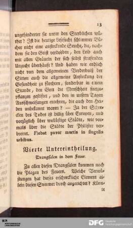 Vierte Untereintheilung. Drangsalen in dem Feuer.