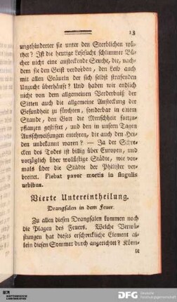 Vierte Untereintheilung. Drangsalen in dem Feuer.