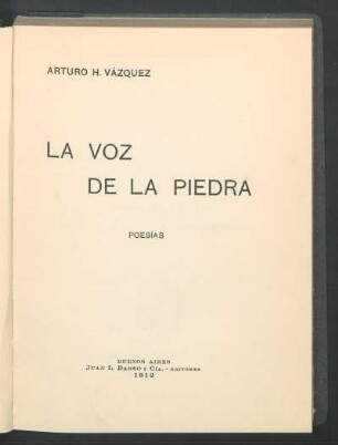 La voz de la piedra : poesías