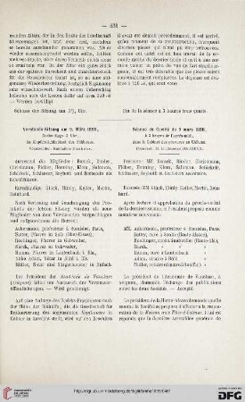 Vorstands-Sitzung am 9. März 1898 / Séance du Comité du 9 mars 1898