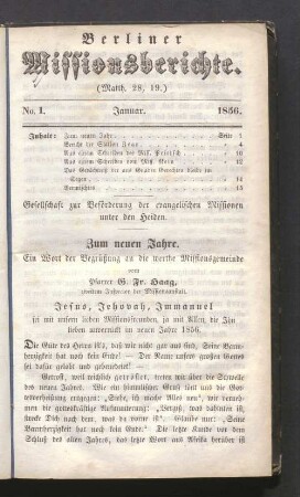 No. 1., Januar 1856