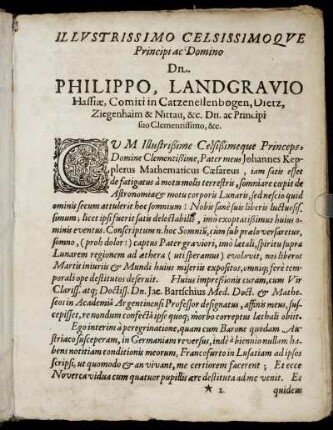 Illustrissimo ... Dn. Philippo, Landgravio Hassiae ...