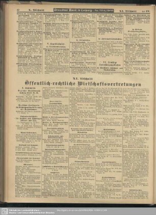 XI. Abschnitt. Öffentlich-rechtliche Wirtschaftsvertretungen