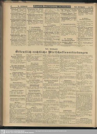 XI. Abschnitt. Öffentlich-rechtliche Wirtschaftsvertretungen