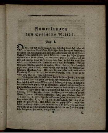 Anmerkungen zum Evangelio Matthäi