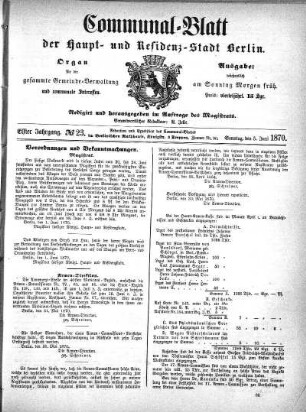 1870,23: No. 23, 5. Juni 1870