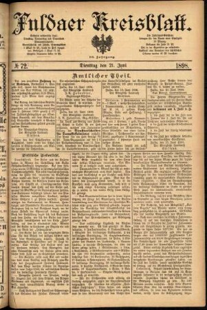 Ausgabe vom Dienstag, den 21. Juni 1898.
