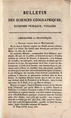 Bulletin universel des sciences et de l'industrie. Section 6, Bulletin des sciences géographiques. 26. 1831