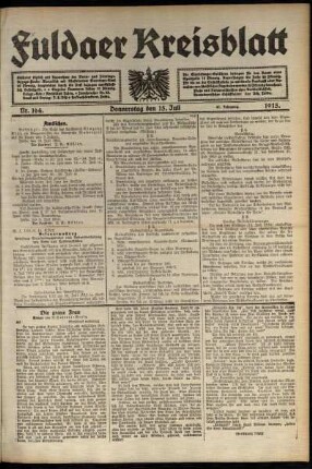Ausgabe vom Donnerstag, den 15. Juli 1915.