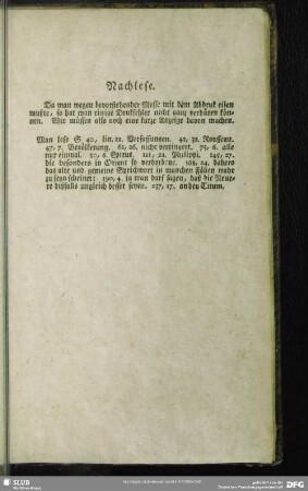 Nachlese