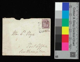 Brief mit Umschlag an Edwin Nye in Southampton von Admiral Eisendecker aus Karlsruhe vom 13.04.1898