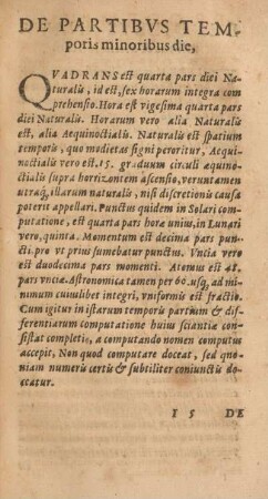 De partibvs temporis minoribus die.