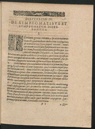 Disputatio IV. De Symptomatibus Et Symptomatum Differentiis.