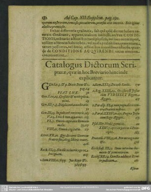 Catalogus Dictorum Scripturae, quae in hoc Breviario hincinde explicantur