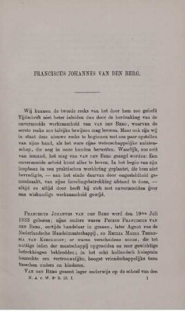 Franciscus Johannes van den Berg.