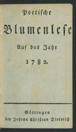 1782: Musen Almanach