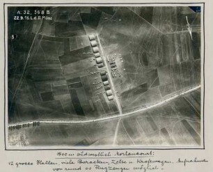 Foto eines feindlichen Flugplatzes 1,5 km südwestlich von Morlancourt (Luftbild)
