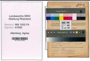 Entnazifizierung Agnes Altenberg, geb. 18.03.1897 (Haendlerin)