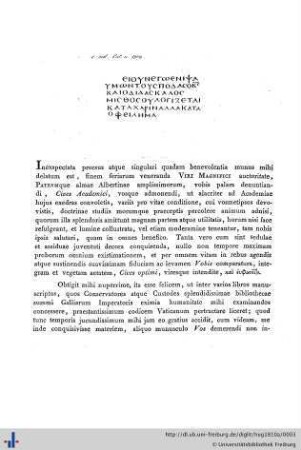 De antiqvitate codicis Vaticani commentatio.