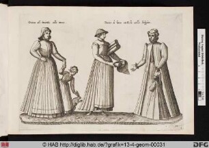 [Frauen, in unterschiedlicher Kleidung. Kostümkunde.]