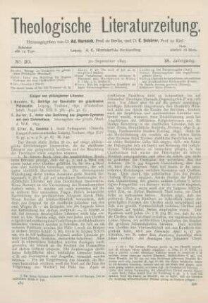 489-494 [Rezension] Zeller, E., Ueber eine Berührung des jüngeren Cynismus mit dem Christenthum