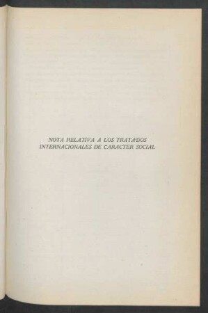 Nota relativa a los tratados internacionales de carácter social